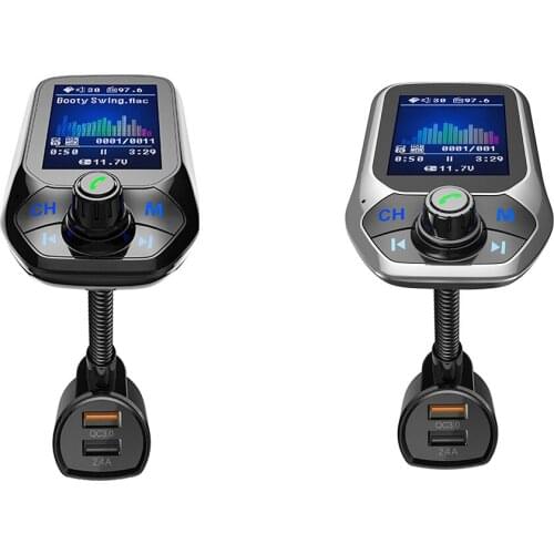 1.8inch TFT Color Display Bluetooth Car Kit Handsfree USB Quick Charge FM Transmitter MP3 Music Player