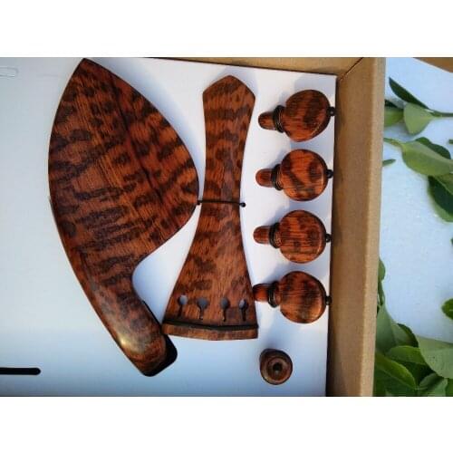 1 set Deluxe new snakewood violin parts 4/4, chinrest, pegs, tailpiece, endpin b-001