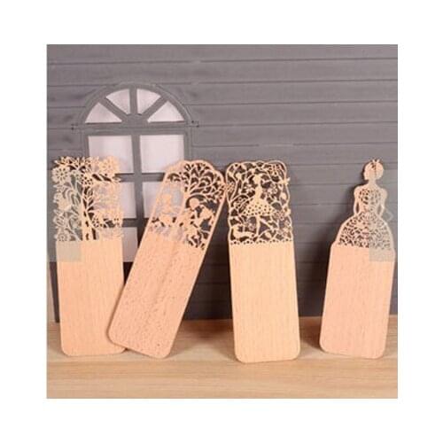 1pcs Reading Time Wood Carving Bookmarks