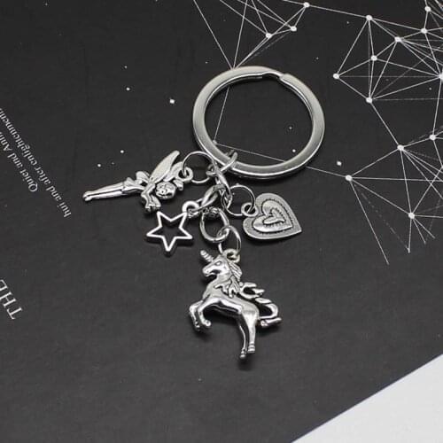 1 magic charm keychain unicorn little fairy keychain men and women gift lover jewelry keychain