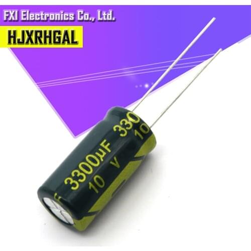 10PCS 10V3300UF 10*20mm 3300UF 10V 10*20 Electrolytic capacitor New original