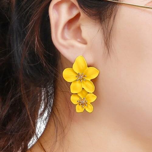 2020 flower tassel minimalist statement stud dangle earrings cute fashion designer retro earings for women jewelry