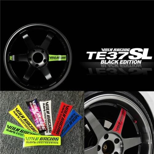 4pcs For Volk Racing TE37 SL Wheel Stickers Waterproof Spoke Car Rim Reflective Decoration Sticker