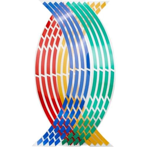5 Colors Strips Reflective Motocross Bike Motorcycle Wheel Stickers and Decals 17/18 Inch Reflective Rim Tape Car Styling