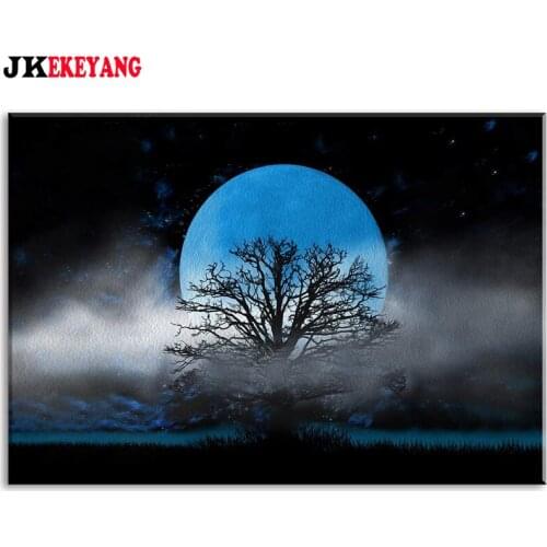 5D Diy diamond painting Moon and tree Diamond Mosaic sale Rhinestone Embroidery cross stitch Y4033