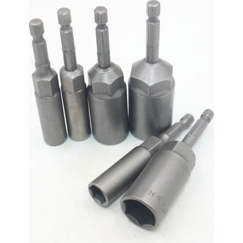 6Pcs 6-17mm Hexagon Nut Driver Drill Bit Socket Screwdriver Wrench Bits Adapter Set for Electric Screw Driver Power Hand Tools