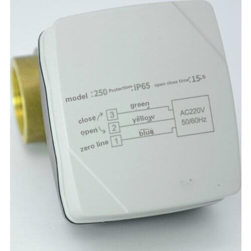 AC220V DN15/DN20/DN25 2 Way 3 Wires Brass Motorized Ball Valve Electric Actuator Ball Valve