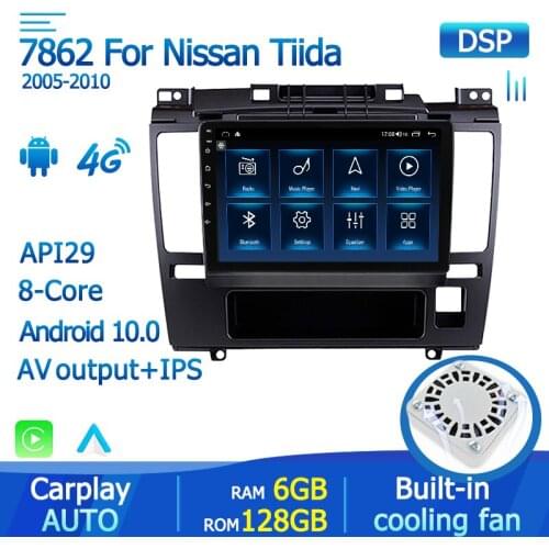 Android 10.0 IPS Screen DSP RDS Navigation GPS For Nissan Tiida C11 2005-2010 Car Radio Multimedia Video Player AV Output 4G Lte