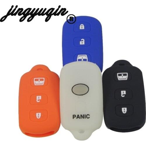 Jingyuqin For Toyota 4 Buttons Smart Remote Silicone Car Key Case Fob Car-styling