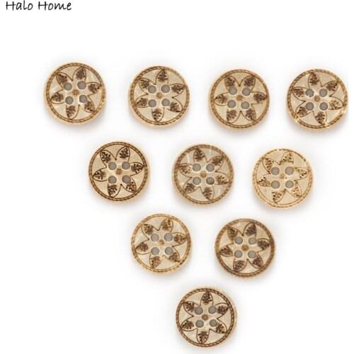 30pcs Coconut Buttons Flower Gift Sewing Scrapbooking Handwork Clothing Decor Home Card Making DIY 13mm