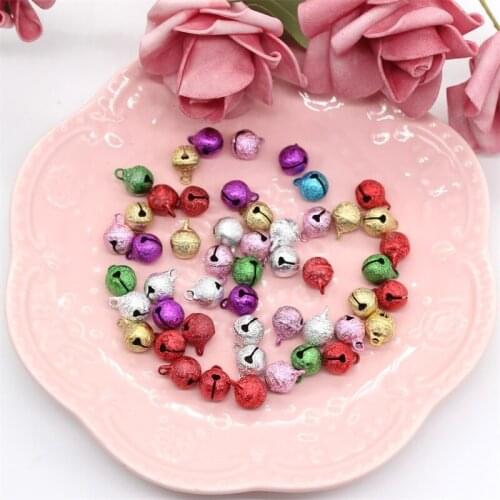 KSCRAFT 50pcs Mixed Colors 10mm Jingle Bells for Christmas DIY Card Making Scrapbooking Craft Decoration Supplies