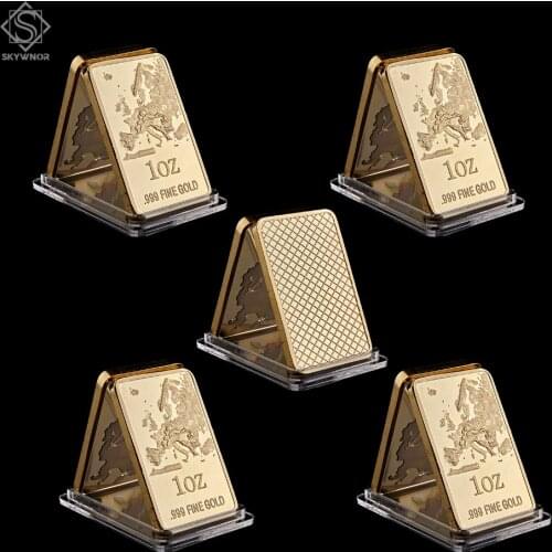 European Map Replica Gold Bar 1 OZ 999 Fine Gold Commemorative Coin Collection