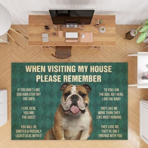 Bulldog Dog Carpet 3D Printed Carpet Mat for Living Room Doormat Flannel Print Bedroom Non-slip Floor Rug