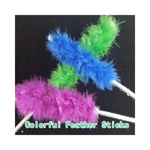 Colorful Feather Sticks (Medium) Stage Magic Tricks Gimmick Illusions Magia Toys Classic Magie Props for Professional Magician
