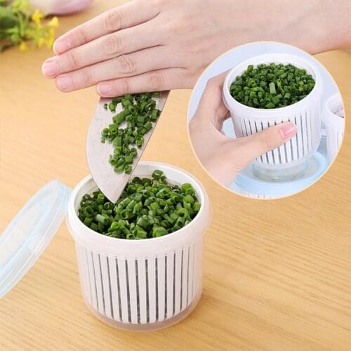 Kitchen Refrigerator Organizer Round Storage Drain Sealed Box For Ginger Garlic Onion Refrigerator Food Crisper Debris Dropship
