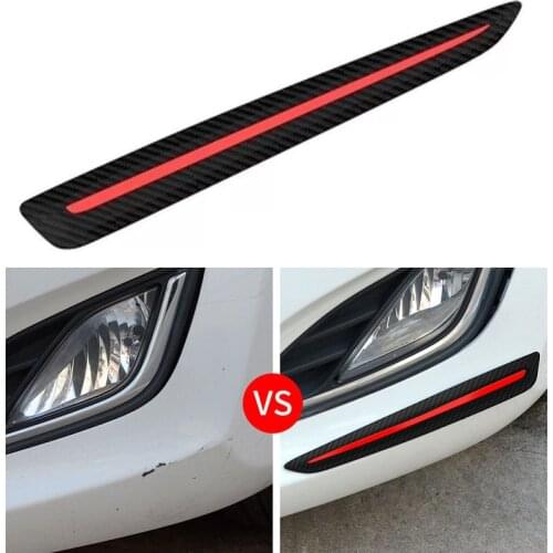2PCS Car Bumper Carbon Fiber Protector Anti-Collision Scratch Tape Protector TPE PP Sticker Strip Car Styling Accessories