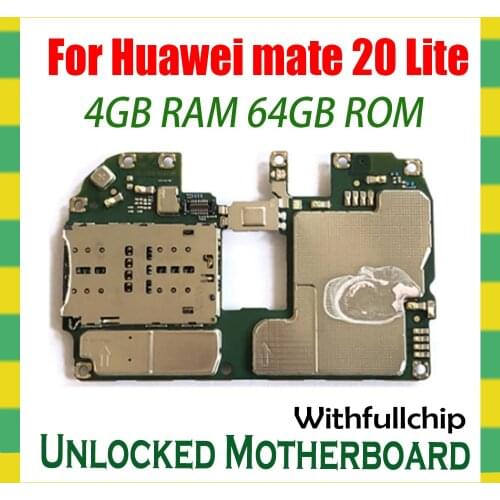For HUAWEI MATE 20 LITE 100% Clean Replaced Original Motherboard 64GB ROM 4GB RAM Mainboard Android OS Logic Board With Chip