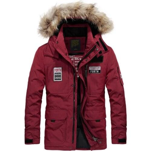 Brand Down Jacket Men Winter Jacket Men 80% White Duck Down Jacket Coat Fur Hooded Collar Thick Warm Jacket Men Windbreaker 4XL