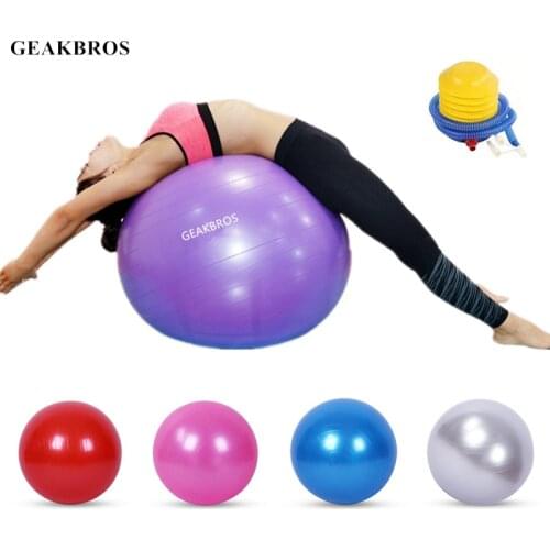 Sports Yoga Ball Fitness Balance Ball Shaping Pilates Gym Fitball Exercise Pilates Workout Massage Ball with Pump 55cm 65cm 75cm