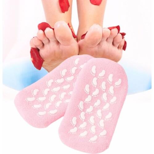 1 pair Comfortable Gel Moisturize Spa Socks Repair Cracked Skin Treatment Moisturizing Feet Socks Silicone Booties SPA Insoles