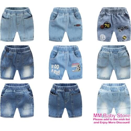 New Cartoon Boys Soft Denim Shorts Summer 1-8 Years Short Pants Kids Pocket Shorts Casual Clothes Childrens Shorts