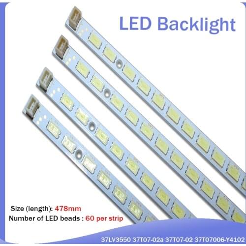New 2 PCS/set 60LED 478mm LED backlight strip for LG 37LV3550 37T07-02a 37T07-02 37T07006-Y4102 73.37T07.003-0-CS1 T370HW05