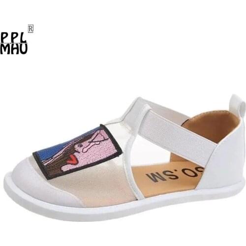 2021 Womens New Lace Sandals Fashion Flat Elastic Single Shoes Non-slip Womens Casual Shoes Creative Pattern Trendy Shoes