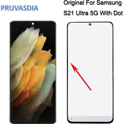 Original For Samsung Galaxy S21 Ultra 5G Lcd G998F G998F/DS Display Touch Screen Digitizer For Samsung s21U 5G With Dot