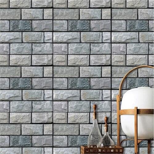 Faux Foam Bricks 3D Wall Panels Paper Peel and Stick Wallpaper for Living Room Bedroom Background Wall Decoration Waterproof