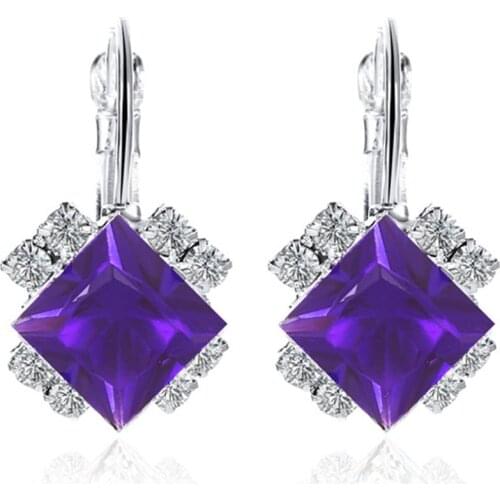 Hollow Out Wave Style Earrings For Women Trendy Earrings Fine Jewelry for Party Gifts Luxury Square Zircon Style Jewelry