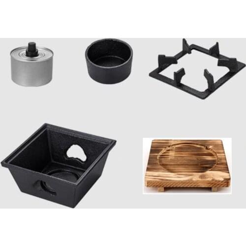 Portable cast iron barbecue grill table BBQ mini square cooking tea heating holding stove 061-4