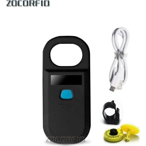 Portable 134.2KHz FDX-B ISO11784/11785 Pet RFID Chip Reader For Dog Cat LCD Display Animal Microchip Scanner Tag Barcode Scanner