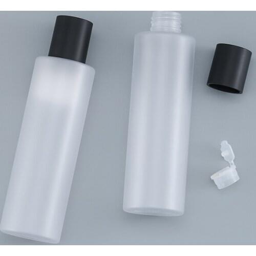 100ml/200ml 20pcs/lot Empty Matte Transparent Plastic Toner Bottle Essential Oil Bottles Matte Black Screw Cap Makeup Bottles