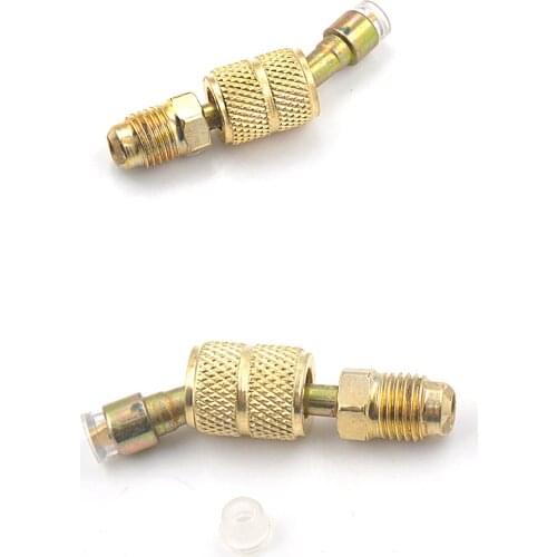 Split Port R410a Instrument Hose Refrigeration Adapter Joint Female To Female Brass Air Conditioning Port Adapter