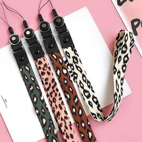 1Pcs Leopard Key Lanyard Printed Phone Holder Cheetah ID Badge Holders Anti-Lost Animal Phone Neck Straps with Keyring
