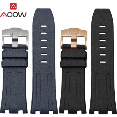 28mm Fluoro Rubber Strap Waterproof Silicone Watchband Men Replacement Bracelet Watch Band for Audemars Piguet Royal Oak 15703