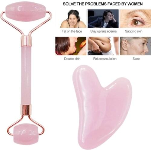 Rose Resin Guasha Board Massage Roller Face Slimming Body Relaxation Massager Scraper Plate Acupuncture Pressure Therapy