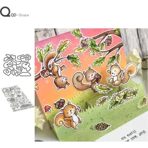 Squirrel Stamps and Dies Metal Cutting Dies for Scrapbooking Mold Cut Stencil DIY Card Make Mould Model Craft Decoration New