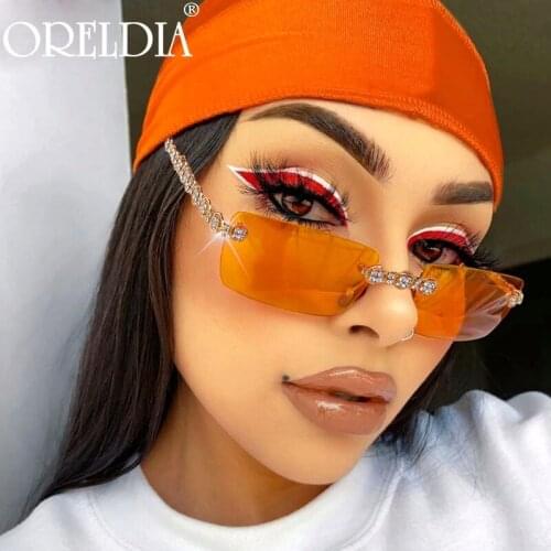 Luxury Retro Sunglasses 2021 Women Brand Designer Diamond Rimless Sun Glasses Shades Rhinestone Lens Ladies Frameless Eyeglasses