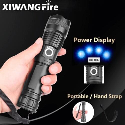 Super Illuminating LED 5 Files Function, Zoom Flashlight with Charge Display, Waterproof Super Bright Handheld Portable, Outdoor
