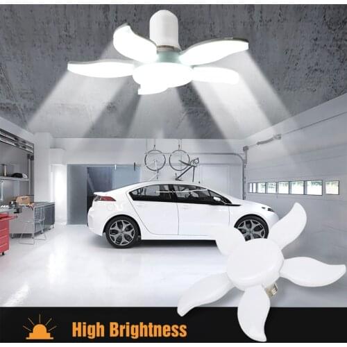 40W Mango Shape LED Garage Lamp E27 Deformation Industrial Light Folding Ceiling Fan Light For Home Warehouse Work Shop
