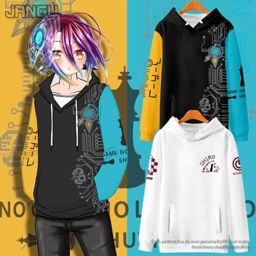 2021 NO GAME NO LIFE hoodies Men/Women 3D print Turtleneck Sweatshirts Long sleeve Hooded New Sweatshirt Unisex Tracksuit