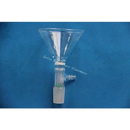 100ml Glass Powder Filter Funnel, 90mm dia, with 3# Coarse Filter and 10mm Hose Connection