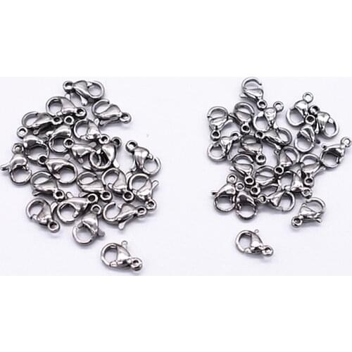 12*8mm 10*7mm 9*6mm Stainless Steel Lobster Clasp Hooks for Necklace&Bracelet Chain DIY Handmade Jewelry Accessories