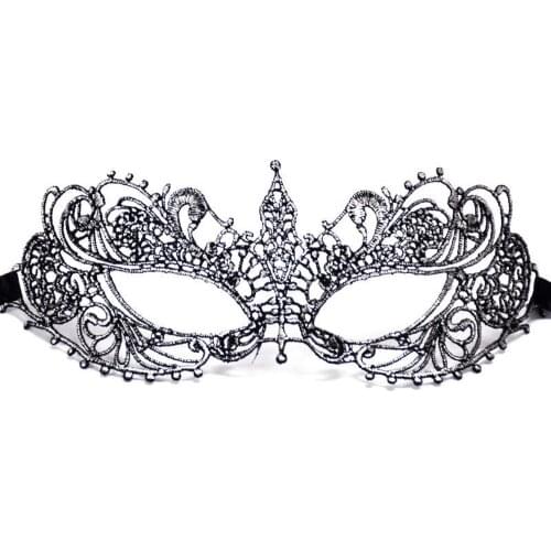 7 Style Silver Hot Stamping Ladies Sexy Lace Masquerade Mask for Venetian Carnival New Halloween Prom Cosplay Lace Female Masque