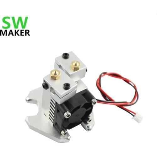 SWMAKER 1.75/0.4mm Delta Kossel V6 Aluminum Alloy metal Dual fisheye effector hotend full kit withwith Fan kit for 3D printer