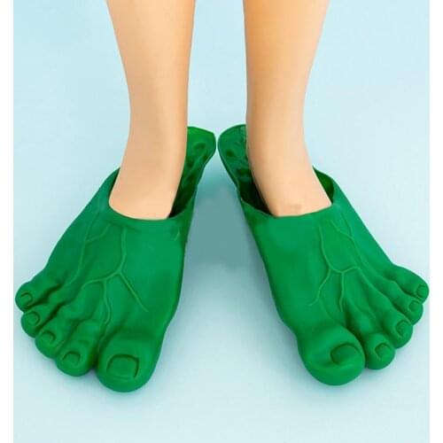 1 Pair Big Foots Tweezers Cartoon Festival Halloween Decor Vinyl Hulk Slippers Shoe Tricks Toy for Carnivals