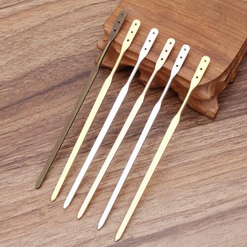 10pcs/lot 150mm Copper Hairpin Flat Hair Stick Handmade DIY Hairwear Hair Accessories For Women