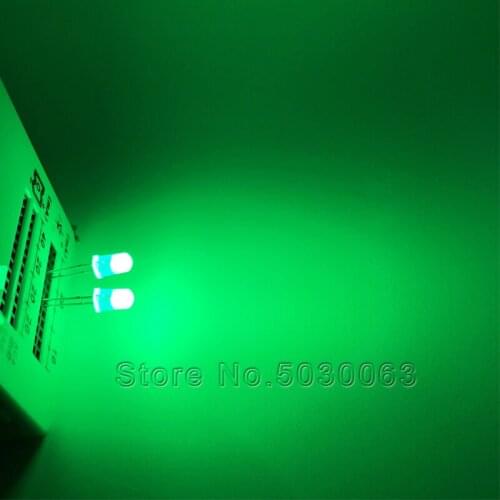 100pcs/lot 5MM LED mist Emerald green round head foggy light emitting diode F5 LED lamp High brightness