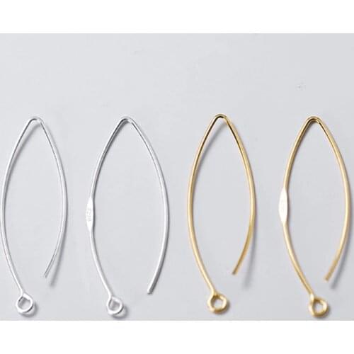 2pcs/lot 100% 925 Sterling Silver Earring Hooks Semi-finished DIY Jewelry Accessories Supplier V Shape Connector Women Ear Hook